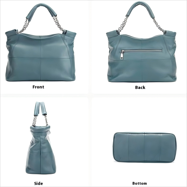 Leather women's chain shoulder bag