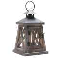Rustic Wooden Decorative Candle Lantern Vintage Hanging Candle Holder for Indoor Outdoor Rustic Vintage Wrought Iron Wood Candle