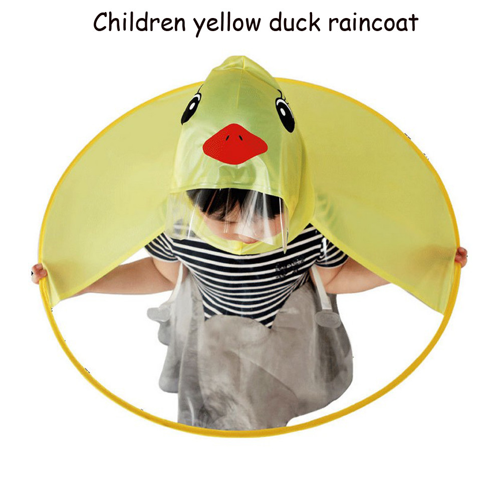 Cute Cartoon Yellow Duck Raincoat Children Baby Kids Raincoat Girls Boys Rain Coat Trench Poncho Outdoor UFO Student Rainwear