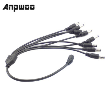 2.1*5.5mm 1 Female to 2 3 4 5 8 Male DC Power Splitter Plug Cable for CCTV security Camera Accessories power Supply adapter