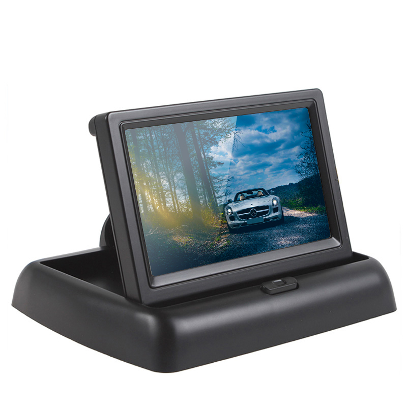 4.3 Inch 480 x 272 HD TFT-LCD Screen Car Monitor Foldable Auto Parking Rear View Backup Mirror Support Video PAL/NTSC