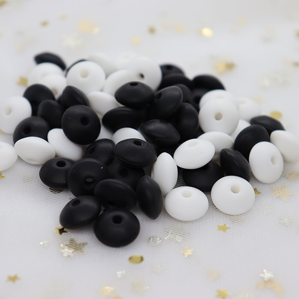 50Pcs Round Perle Silicone Lentil Beads 12mm DIY Newborn Teething Necklace Toys BPA Free Siliconen Kralen Mordedor Loose Bead