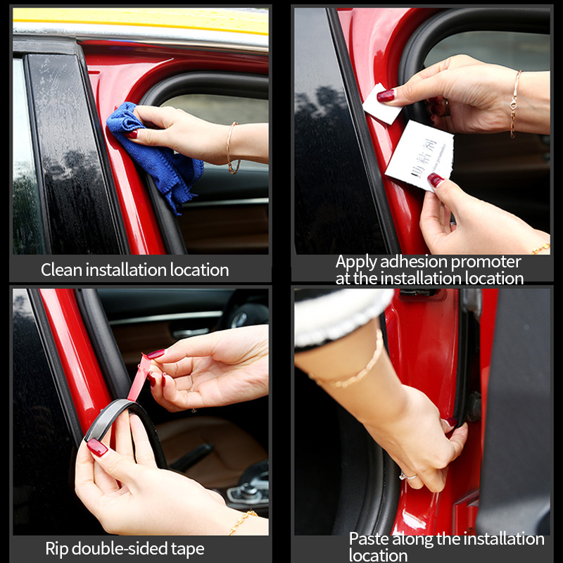 Car Door Seal Strips Stickers Soundproof Sealing Rubber Seals Sound Insulation Automotive Goods Trunk Hood Seal Strip Sealant