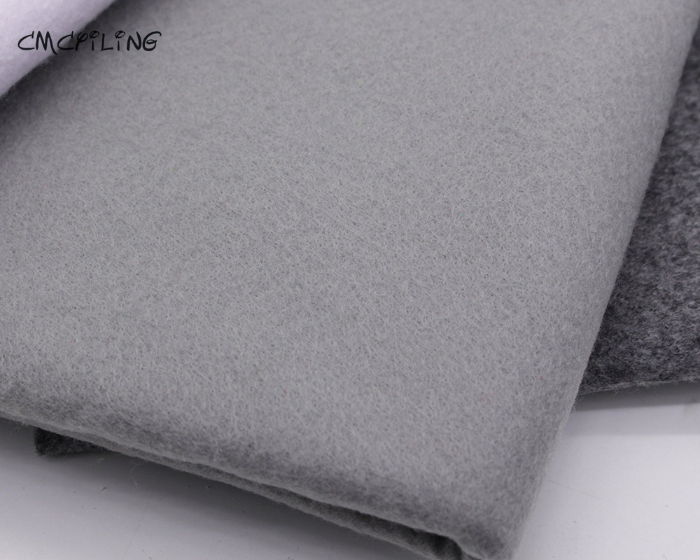 Gray White Black Soft Felt, Polyester Nonwoven Fabrics, For Diy Scrapbooking,Toys Stuff&Skin,Decoration Material