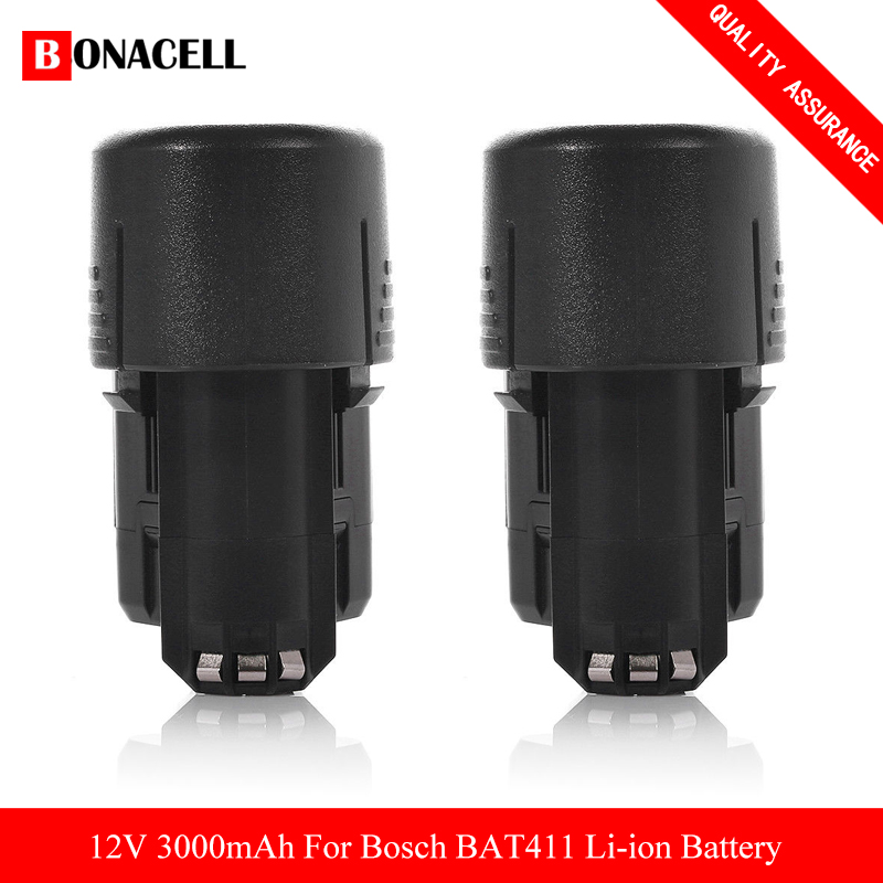 3000mAh 10.8V 12V Li-ion BAT411 Rechargeable Battery for BOSCH BAT412A BAT413A D-70745GOP 2607336013 2607336014 PS20-2 PS40-2
