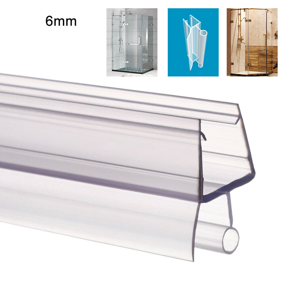 2pcs 50cm+50cm Clear Window Seal Strip For 6mm Glass Shower Screen Door Windproof And Water Retaining Sealing Strips