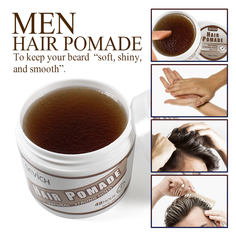 Sevich Men's Hair Wax Strong Style Hair Restoring Pomade Natural Long-lasting Hair Wax Hemp Cream Salon Hair Product 100g