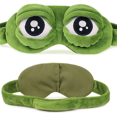 Super Cute Frog Sleep Eye Mask Creative Travel 3D Eye Sleep Soft Padded Shade Cover Rest Relax Blindfold Fun Eye Mask Valance