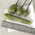 Natural Green Jade Yoni Eggs Drilled Pleasure Wand Helu Jade Massager Kegel Exercise Vaginal Ben Wa Ball Guasha Massage Stone