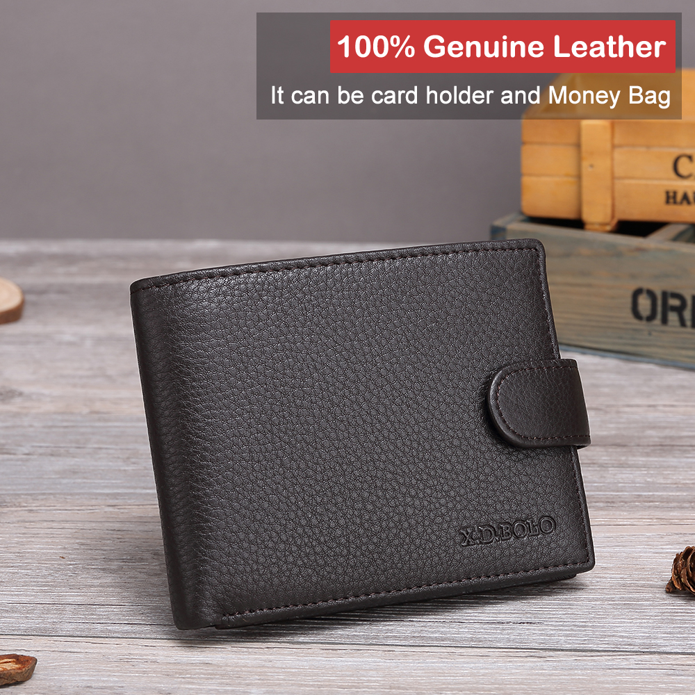 X.D.BOLO 2020 Male Leather Wallet Men's Wallets Card Holder Genuine Leather Purse for Men Wallet with Coin Pocket Money Bag