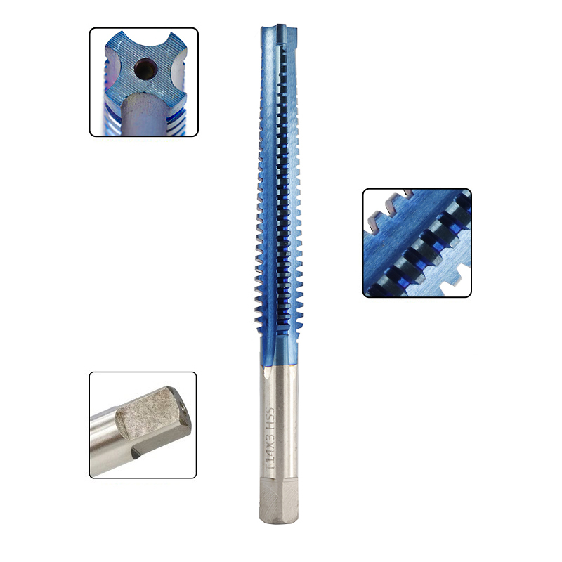 Hampton 1pc Nano Blue Coating Trapezoidal Thread Tap For Metal TR8-TR26 HSS Machine Screw Tap Drill Bit Right/Left Hand Plug Tap