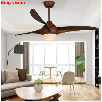 Nordic Brown Vintage Ceiling Fan With Lights Remote Dimming Control Ventilador De Techo Fan LED Light Bedroom ceiling fans