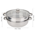Free Shipping High-Quality Stainless Steel Cookware 27cm/11in 2-Layer Steamer Pot Cooker Double Boiler Soup Steaming Pot