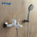 FRAP new white bathroom fixture waterfall restroom bath shower faucets system wall mounted bathtub rain shower mixer set F3231