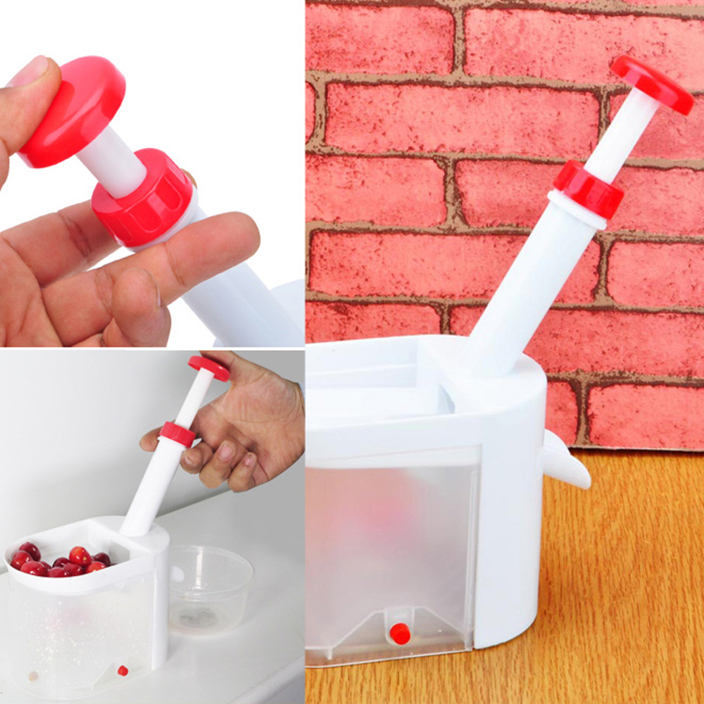 Cherry Pitter Seed Remover Machine Fruit Nuclear Corer With Container Accessories Gadgets Tool for Kitchen Free Shipping