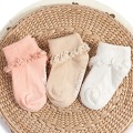 0-4 Years Infant New Born socks Lace Flower Baby Socks Solid Color Girls Princess Cotton children Anti Slip Soft Socks