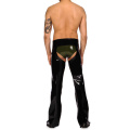 Simple Latex Chaps With Metal Zip Inside Legs Latex Long Trousers With Underwear Breifs