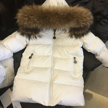 Children's baby boys and girls down jacket Natural raccoon fur collar removable 2-12 years old
