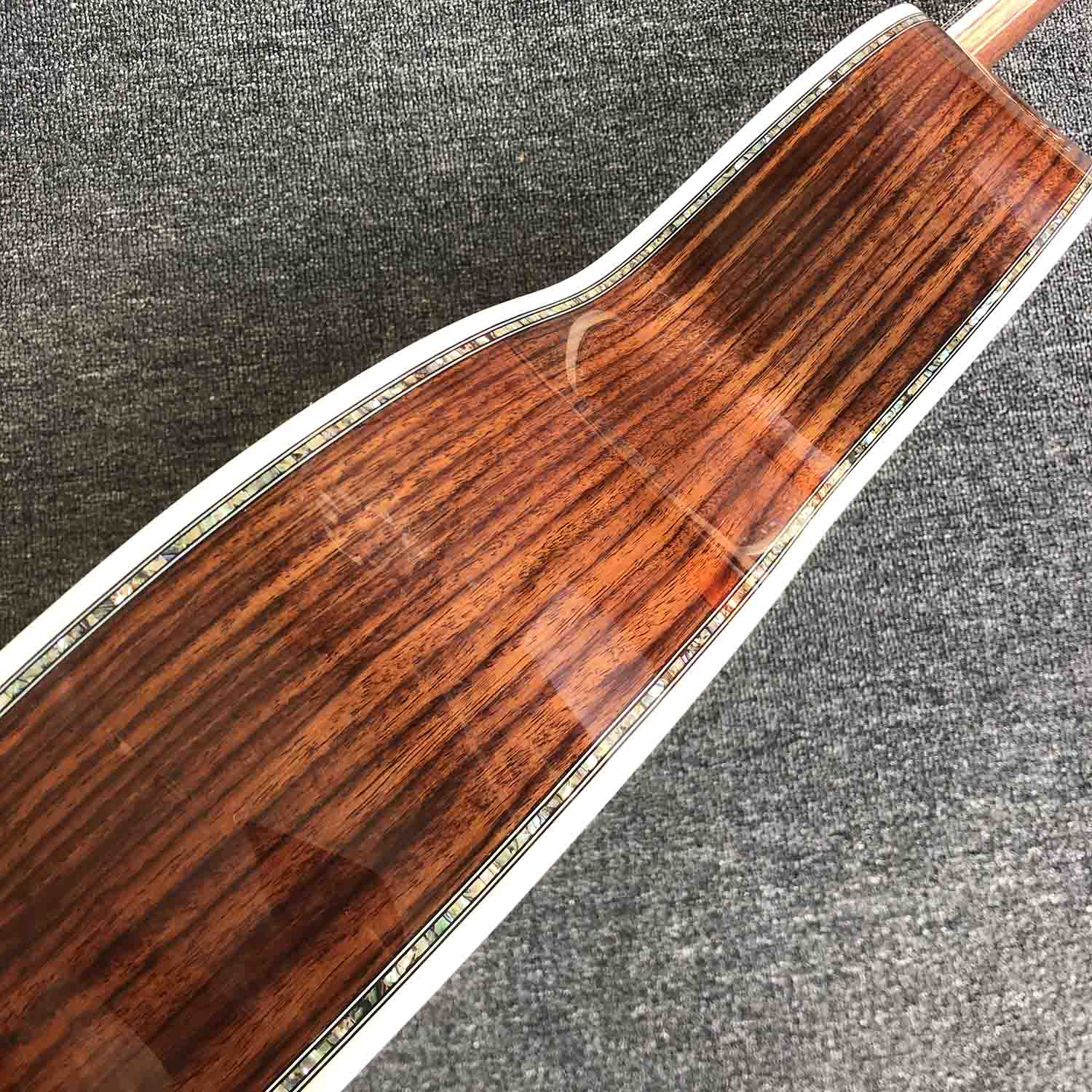 Custom OOO Style 39 Inch 43mm Nut Wide Rosewood Back Side All Abalone Binding Acoustic Electric Guitar with Electronic EQ
