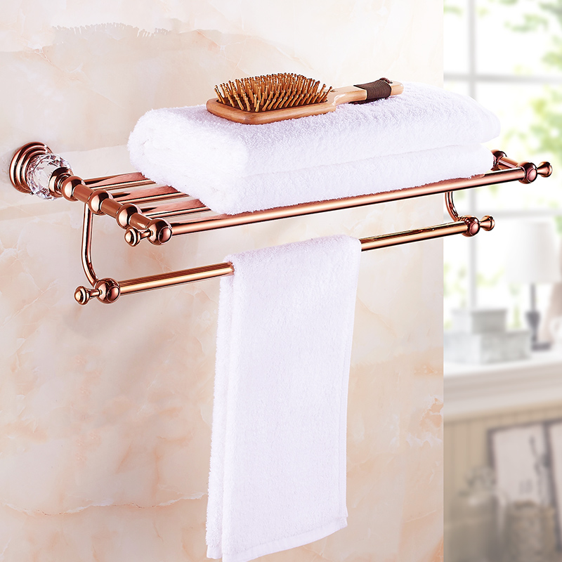 Rose Gold Jade towel rack / bath towel rack set European style bathroom hardware pendant set crystal bathroom accessories set