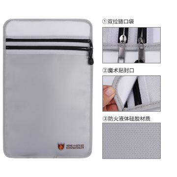 Fireproof Document Bag Holder Pouch Home Office Safe Bag Fire Water Resistant File Folder Safe Storage Bag