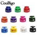 12pcs 16.5mm*16.5mm Multi-Colors Paracord Cord Lock Clamp 2 Hole Toggle Clip Stopper Shoelace Cord Bag Cord Lanyard Parts