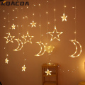 3.5M Moon Star Lamp LED Lamp String Ins Christmas Lights Decoration Holiday Lights Curtain Lamp Wedding Party Fairy Neon 220v