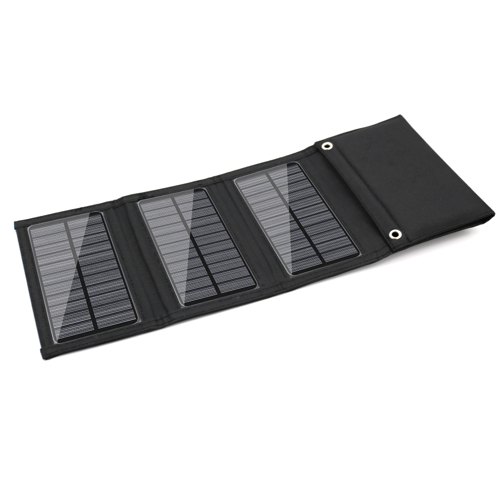 Portable 5V Solar Panel 12W 15W Monocrystalline Folding Foldable Waterproof Charger Sun Power Bank for Phone Battery USB Port