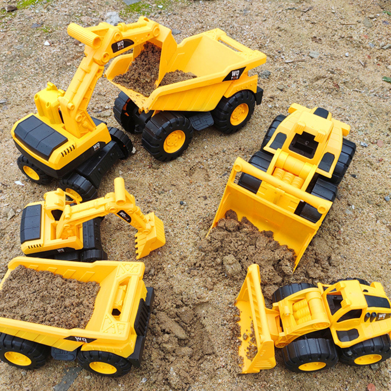 Baby Classic Simulation Large Engineering Suit Car Fall Resistance Toy Excavator Model Bulldozer Drilling Truck Gift for Boy