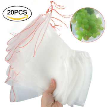 20/40Pcs Grape Protection Bag Insect Net Bag Vegetable Fruit Protection Breeding Bag Prevent Fruit Tree Protect Drawstring