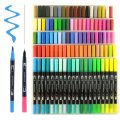 FineLiner Dual Tip Brush Art Markers Pen 36/48/72/100/120 Colors Watercolor Pens For Drawing Painting Calligraphy Art Supplies