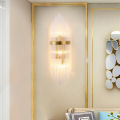 Creative Golden Luxury Indoor Living Room Crystal Wall Lamp Bedside Lamp Led Post Modern Classic Hotel Aisle Corridor Light