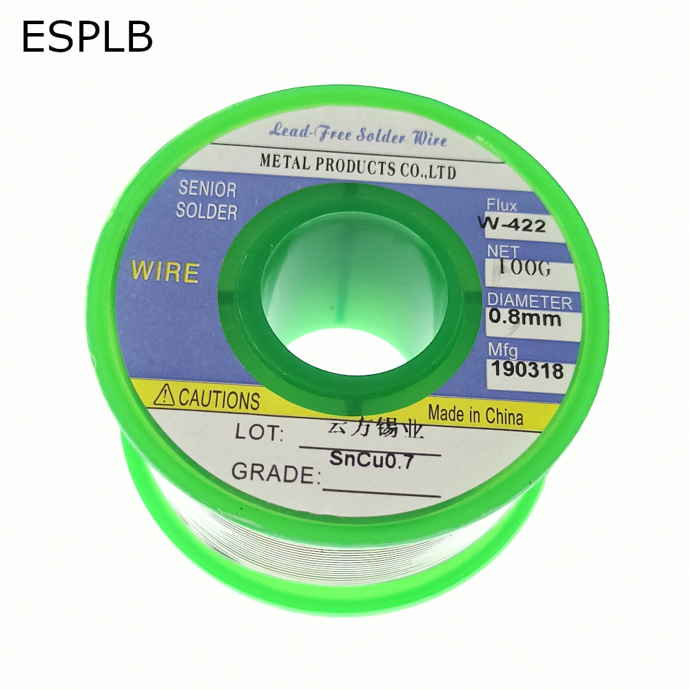 ESPLB 100G 0.5/0.6/0.8/1.0/1.2/1.5/2.0mm Lead Free Solder Wire Tin Welding Soldering Iron Rosin Core Solder Sn99.3 Cu0.7