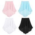 Kids Girls Chiffon Skirt Elastic Waistband High-Low Hem Ballet Practice Performance Skirts Teen Girls Casual Kids Clothes