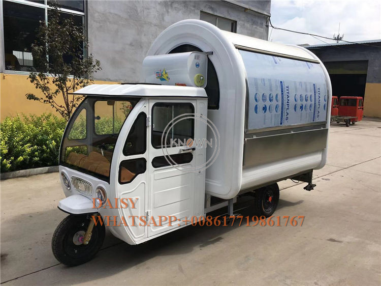 Three wheels electric tricycle motorcycle fast food cart truck for sale