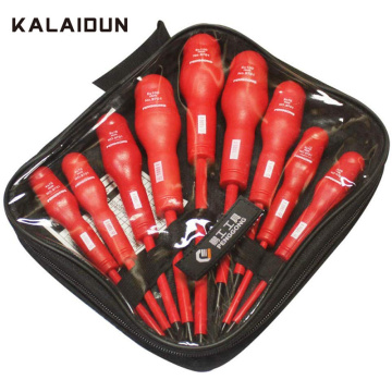 KALAIDUN Screwdriver Set 9 Pcs/set Magnetic Insulated Handle Tools High Voltage 1000V Slotted Phillips Screw Driver Electrician