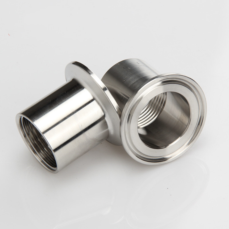 1-1/4" DN32 Stainless Steel SS304 Sanitary Female Threaded Pipe Fittings Ferrule OD 64mm fit 2" tri Clamp