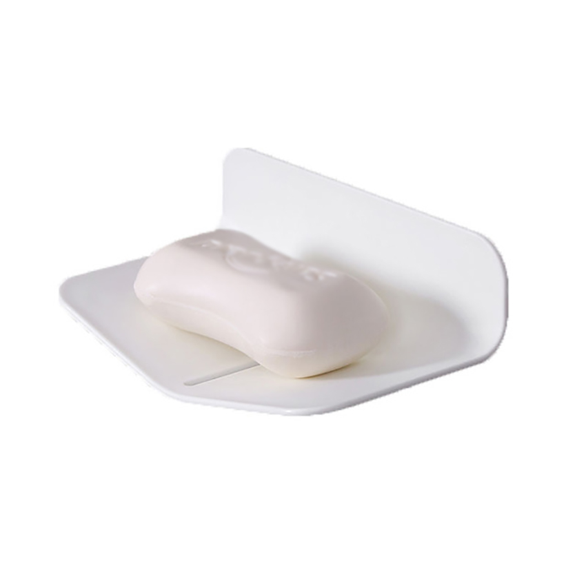 Plastic Adhesive Soap Holder for Shower Bathroom Kitchen, Soap Dish with Drain, Sponge Drainer Dish, Keep Soap Dry Clean