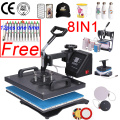 Double Display 30*38CM 8 in 1 Combo Heat press Machine 2D Heat Transfer Machine Sublimation Printer For Cap/Mug/Tshirts