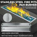 48 by 6-inch Rectangular Table Top Fire Pit with Linear Burner Stainless Steel