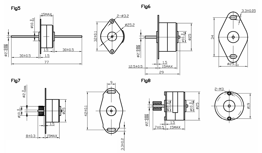 High precision punched housing PM stepping motor 25mm , 4 phase stepper motor