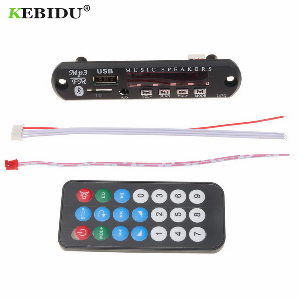 KBBIDU MP3 Decoder Board 5V 12V Bluetooth MP3 Player Decoder Board FM Radio TF USB 3.5 Mm WMA AUX Audio Receiver Car Kit
