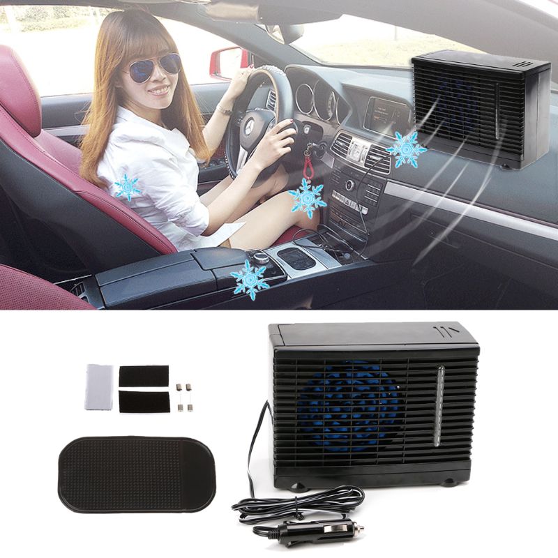 Adjustable 12V 60W Car Air Conditioner Cooler Cooling Fan Water Ice Evaporative Cooler Portable