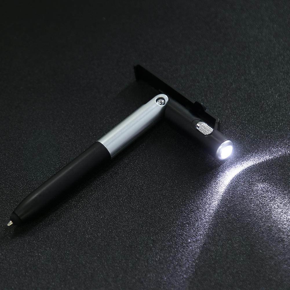 Multifunctional Ballpoint Pen Folding LED Light Mobile Phone Stand Holder 4 in 1 Pen School Office Houshold Stationery Supplies
