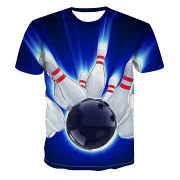 New Fashion Summer Casual 3D Printed Men's T-Shirt Bowling Pattern Short Sleeve Tops Lovers Sportswear Tee Baseball Uniform