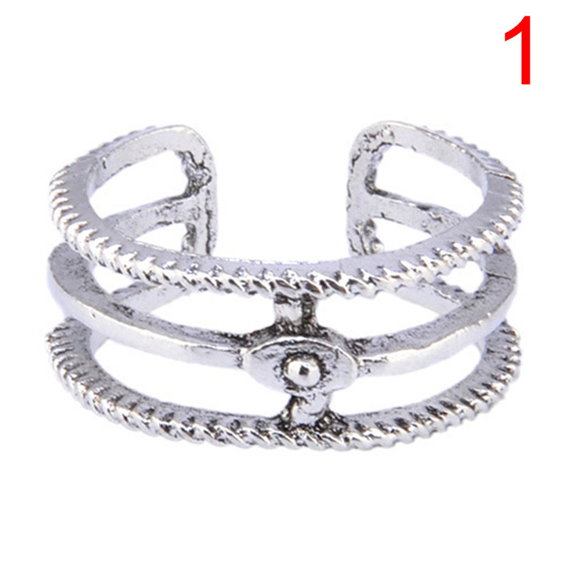 12pcs/set Alloy Retro Hollow Flower Adjustable Open Toe Rings Finger Beach Foot Jewelry Carved Fashion Toe Ring 12 Styles