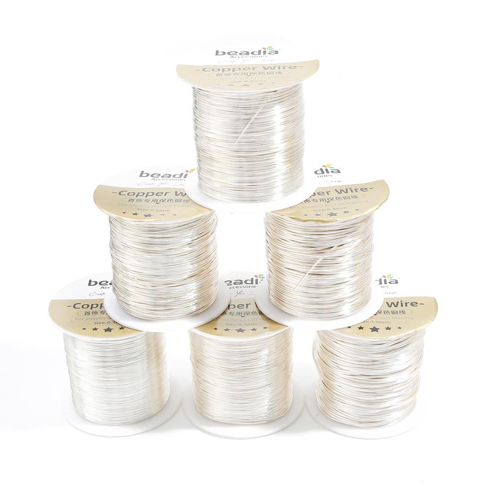 0.2-1.0mm 30-600m/Roll Solid Colorfast Copper Wire Tarnish-Resistant Beading Wire DIY Craft Jewelry Making Accessories