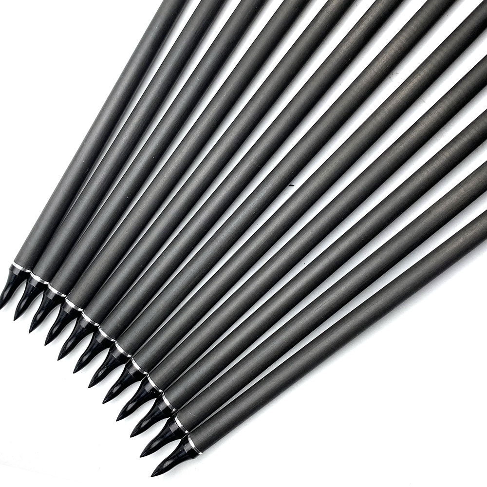 12pc Pure Carbon Arrow Spine 200 300 340 400 500 600 700 800 ID 6.2 mm Archery For Compound /Recuvre Bow Hunting shooting