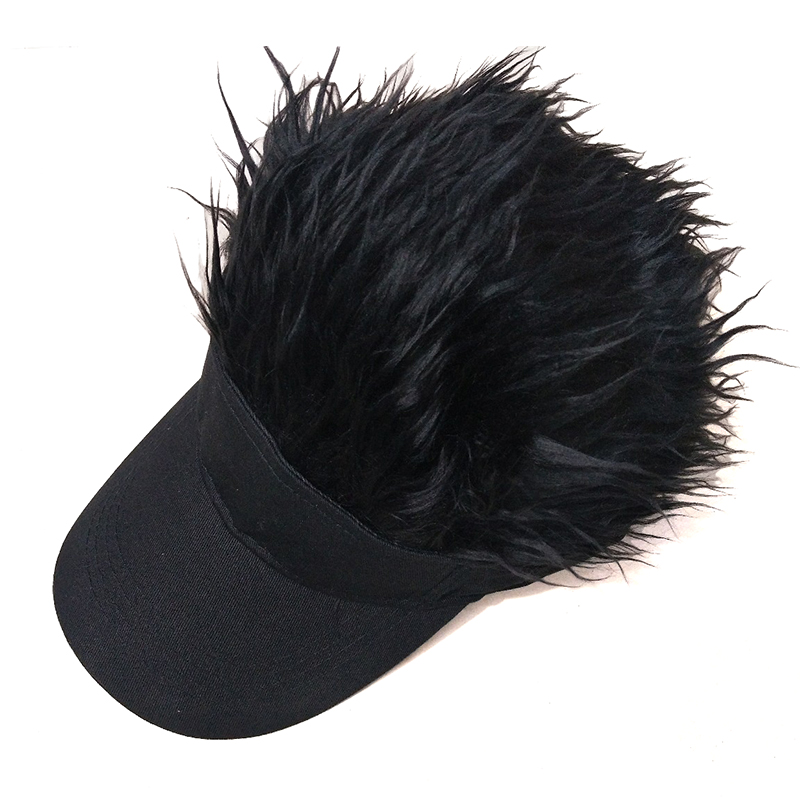 Newest Novelty Baseball Cap Wig Cap Women Men Fake Flair Hair Visor Sun Hat Toupee Funny Hair Snapback Hats Casquette Cool Gift