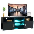 57 Inch High Capacity TV Stands Cabinet with LED Light TV Unit Home Furnishings TV Stand Living Room Furniture US Shipping